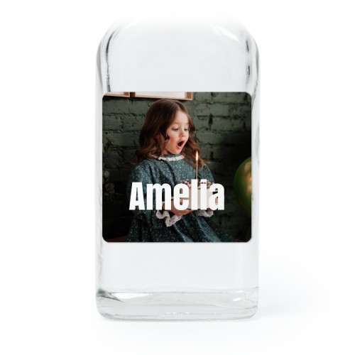 Fiole en verre transparent avec autocollant carré - Lot de 12 Fiole en verre transparent avec autocollant carré - Lot de 12