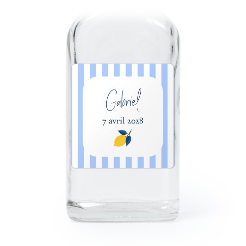 Fiole en verre transparent avec autocollant carré - Lot de 12