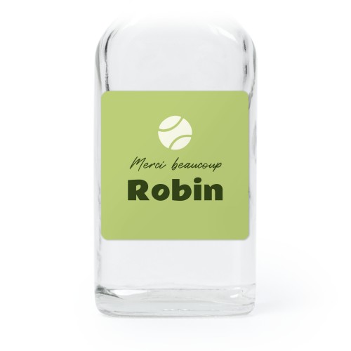 Fiole en verre transparent avec autocollant carré - Lot de 12