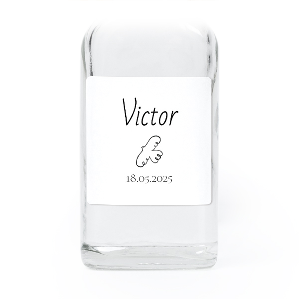 Fiole en verre transparent avec autocollant carré - Lot de 12 Fiole en verre transparent avec autocollant carré - Lot de 12