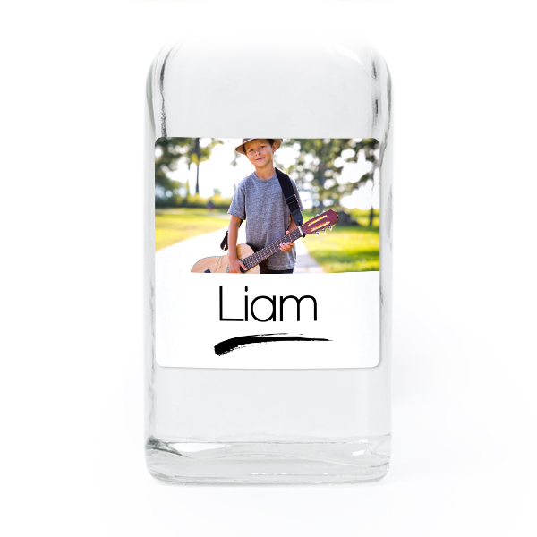 Mini-Flaschen mit Sticker Quadratisch - 12 Stk. 