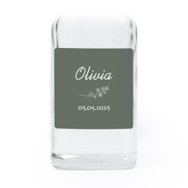 Fiole en verre transparent avec autocollant carré - Lot de 12 Fiole en verre transparent avec autocollant carré - Lot de 12
