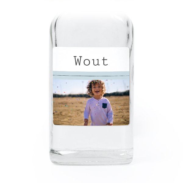 Mini flesjes met vierkante sticker - set van 12 Mini flesjes met vierkante sticker - set van 12