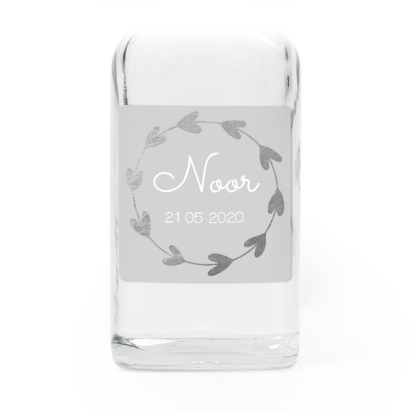 Fiole en verre transparent avec autocollant carré - Lot de 12 Fiole en verre transparent avec autocollant carré - Lot de 12