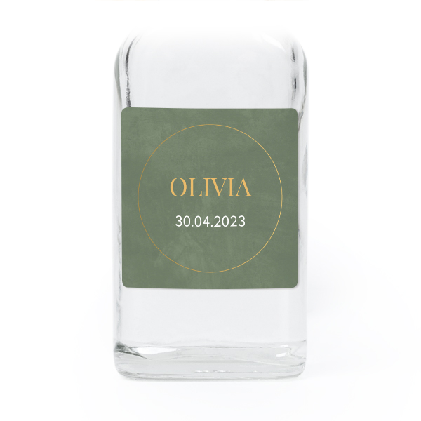 Mini bottles with square stickers – Set of 12 Mini bottles with square stickers – Set of 12