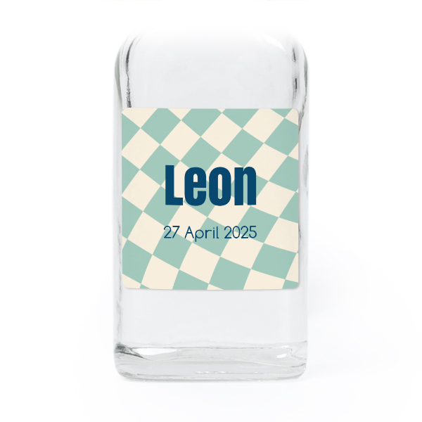 Fiole en verre transparent avec autocollant carré - Lot de 12 Fiole en verre transparent avec autocollant carré - Lot de 12