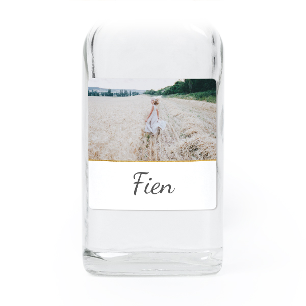 Mini bottles with square stickers – Set of 12 Mini bottles with square stickers – Set of 12