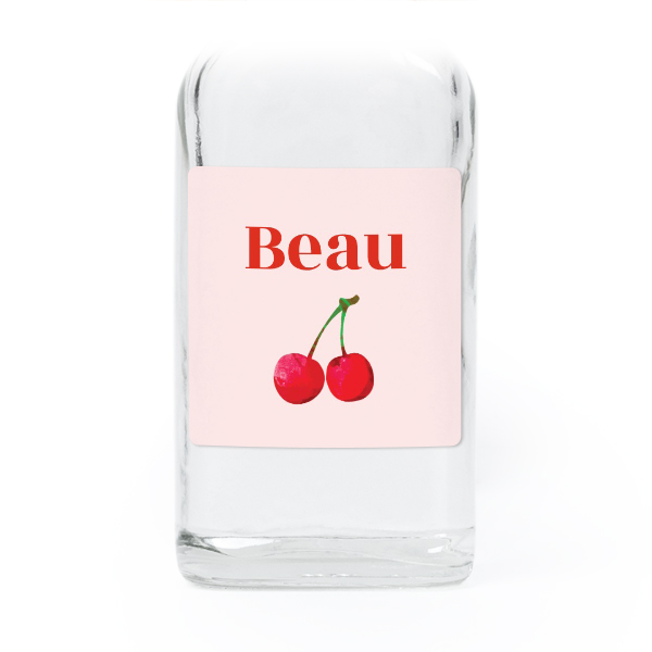 Fiole en verre transparent avec autocollant carré - Lot de 12 Fiole en verre transparent avec autocollant carré - Lot de 12