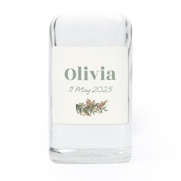 Fiole en verre transparent avec autocollant carré - Lot de 12 Fiole en verre transparent avec autocollant carré - Lot de 12