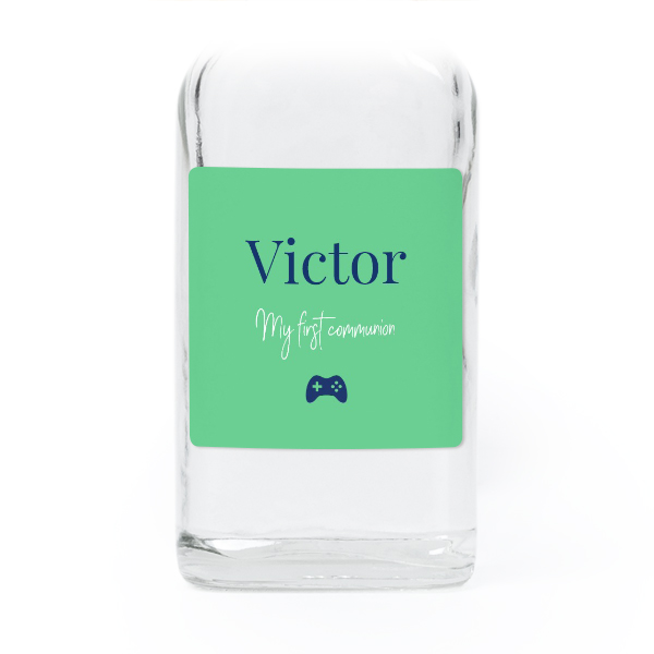 Fiole en verre transparent avec autocollant carré - Lot de 12 Fiole en verre transparent avec autocollant carré - Lot de 12