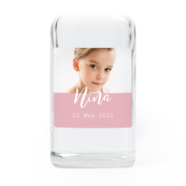 Fiole en verre transparent avec autocollant carré - Lot de 12