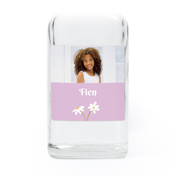 Fiole en verre transparent avec autocollant carré - Lot de 12 Fiole en verre transparent avec autocollant carré - Lot de 12