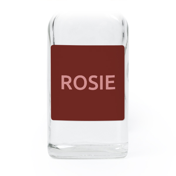 Mini bottles with square stickers – Set of 12