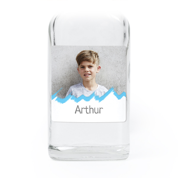 Fiole en verre transparent avec autocollant carré - Lot de 12 Fiole en verre transparent avec autocollant carré - Lot de 12
