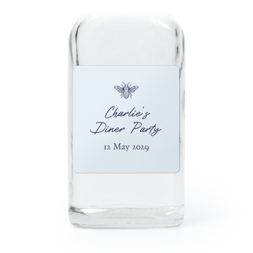 Fiole en verre transparent avec autocollant carré - Lot de 12