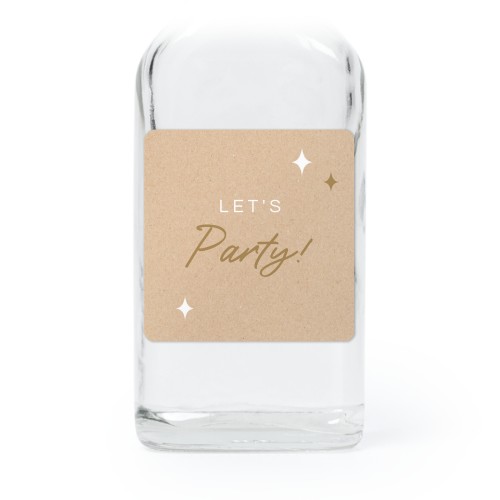 Fiole en verre transparent avec autocollant carré - Lot de 12