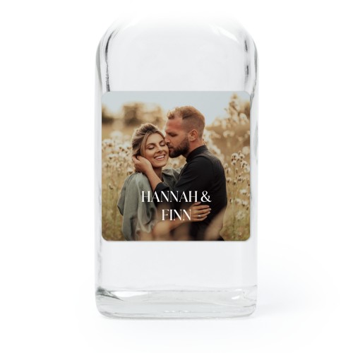 Fiole en verre transparent avec autocollant carré - Lot de 12