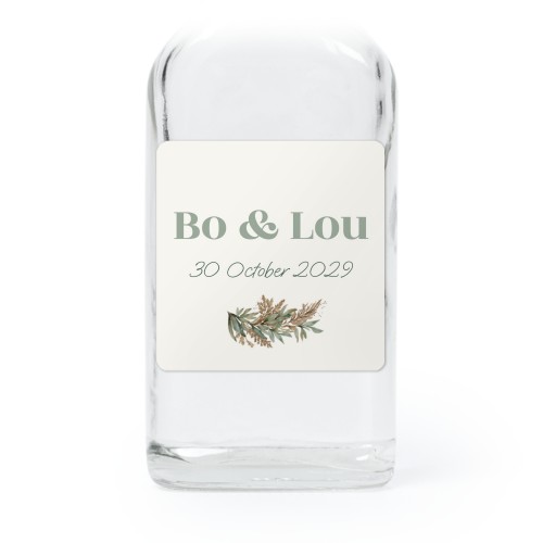 Mini flasker med firkantede klistermærker – 12 stk