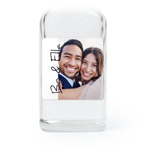 Små glasflaskor med fyrkantiga klistermärken – 12 st