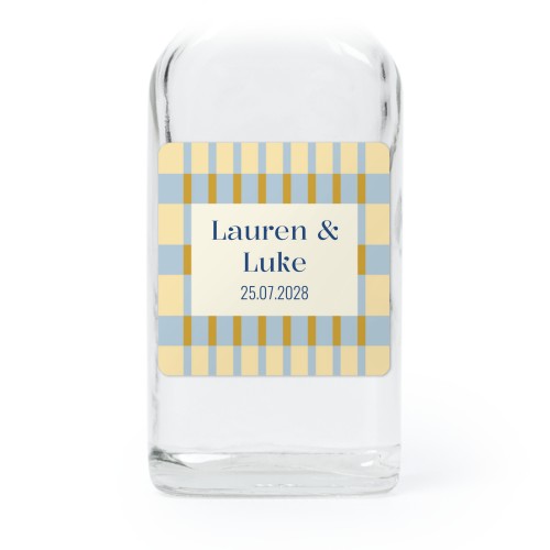 Fiole en verre transparent avec autocollant carré - Lot de 12