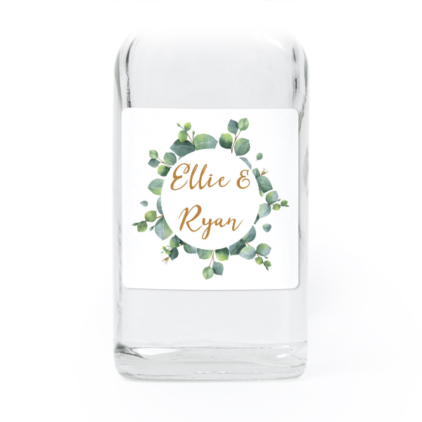 Fiole en verre transparent avec autocollant carré - Lot de 12 Fiole en verre transparent avec autocollant carré - Lot de 12