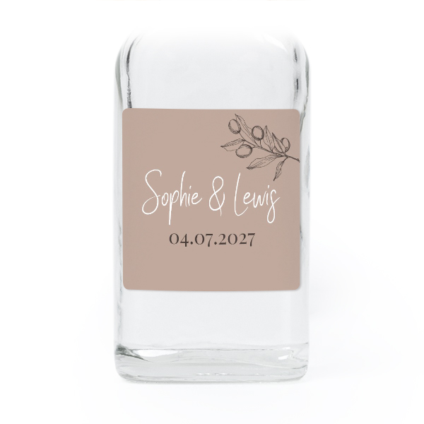 Mini bottles with square stickers – Set of 12