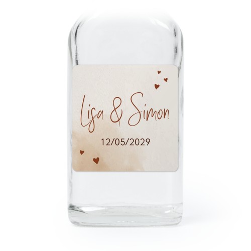 Mini flesjes met vierkante sticker - set van 12