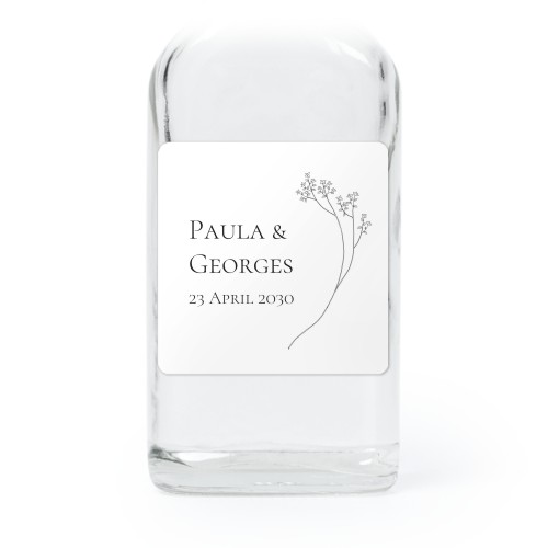 Mini bottles with square stickers – Set of 12