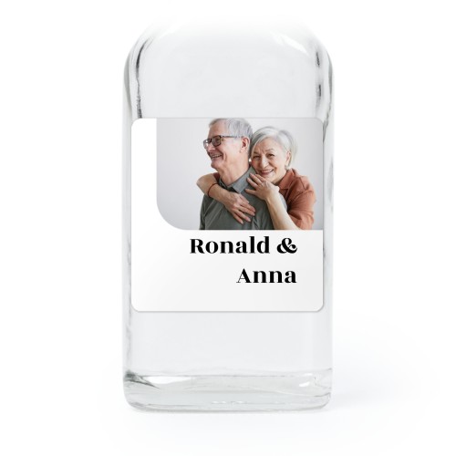 Fiole en verre transparent avec autocollant carré - Lot de 12 Fiole en verre transparent avec autocollant carré - Lot de 12