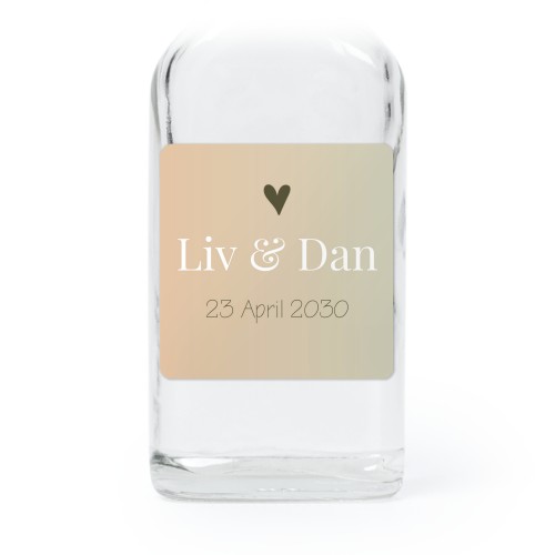 Fiole en verre transparent avec autocollant carré - Lot de 12