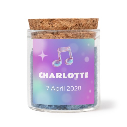 Bokaaltjes met vierkante stickers en blauw badzout (set van 12)