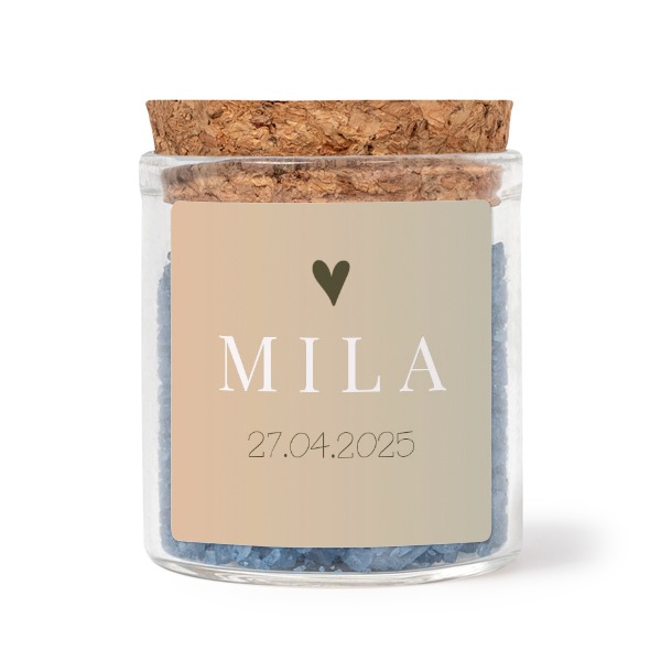 Mini bocal avec stickers carrés et sel de bain bleu (lot de 12) Mini bocal avec stickers carrés et sel de bain bleu (lot de 12)
