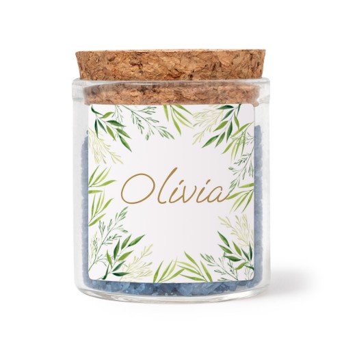 Lasipurkit neliö tarroilla ja sinisellä kylpysuolalla - 12 kpl