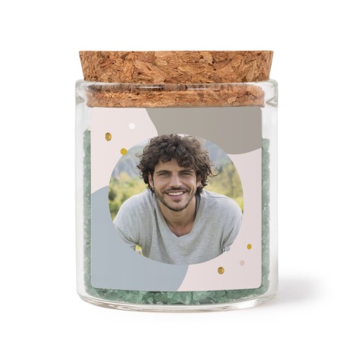 Mini bocal avec stickers carré et sel de bain vert (lot de 12)