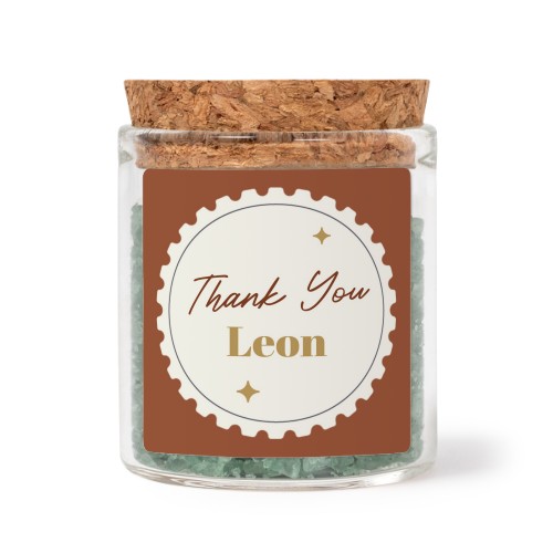 Bokaaltjes met vierkante stickers en groen badzout (set van 12)