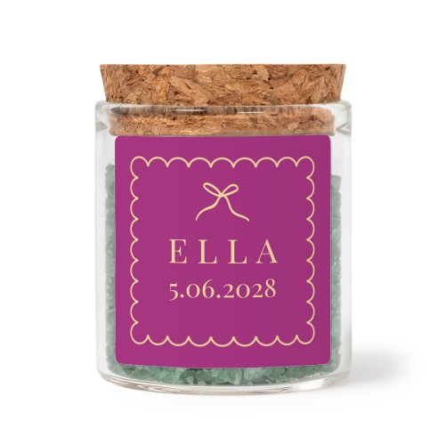 Mini bocal avec stickers carré et sel de bain vert (lot de 12)