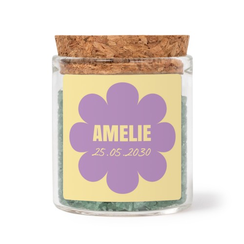 Bokaaltjes met vierkante stickers en groen badzout (set van 12)