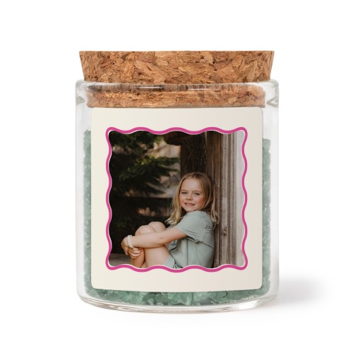 Mini bocal avec stickers carré et sel de bain vert (lot de 12)