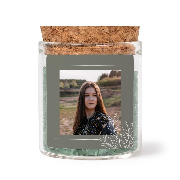 Mini bocal avec stickers carré et sel de bain vert (lot de 12) Mini bocal avec stickers carré et sel de bain vert (lot de 12)