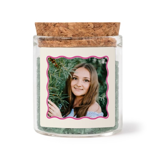 Lasipurkit neliö tarroilla ja vihreällä kylpysuolalla - 12 kpl