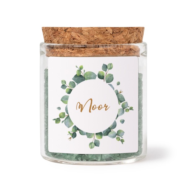 Mini bocal avec stickers carré et sel de bain vert (lot de 12) Mini bocal avec stickers carré et sel de bain vert (lot de 12)