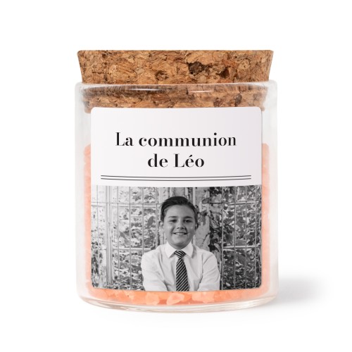 Mini bocal avec stickers carré et sel de bain rose (lot de 12)