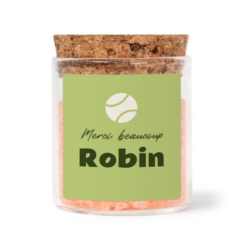 Mini bocal avec stickers carré et sel de bain rose (lot de 12)