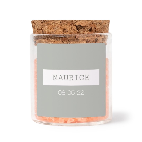 Mini bocal avec stickers carré et sel de bain rose (lot de 12)