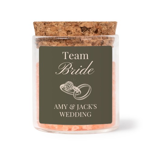 Bokaaltjes met vierkante stickers en roze badzout (set van 12) Bokaaltjes met vierkante stickers en roze badzout (set van 12)