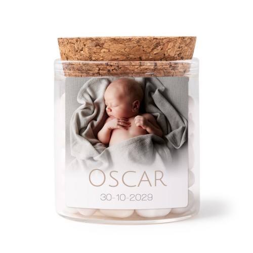 Mini bocal avec stickers Carrés (lot de 12)