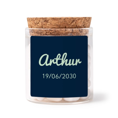 Glasskrukker med klistremerker Kvadratisk - 12 stk