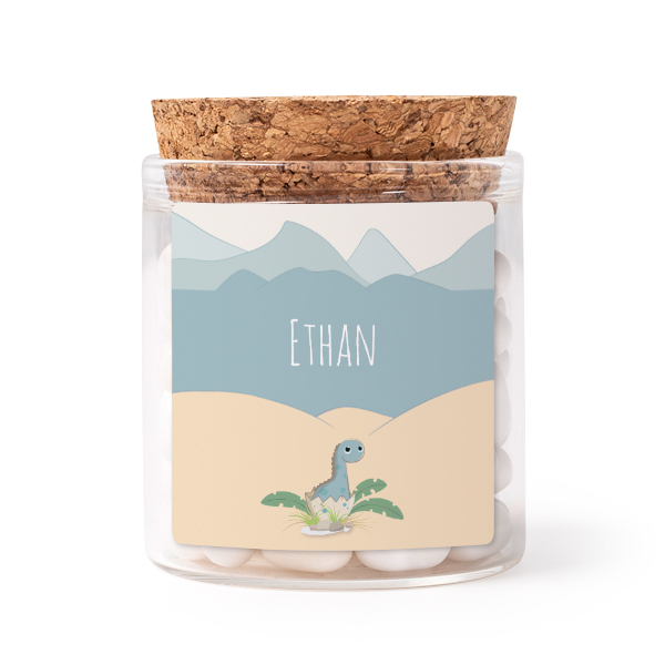 Glaskrukker med klistermærker Kvadrat - 12 stk