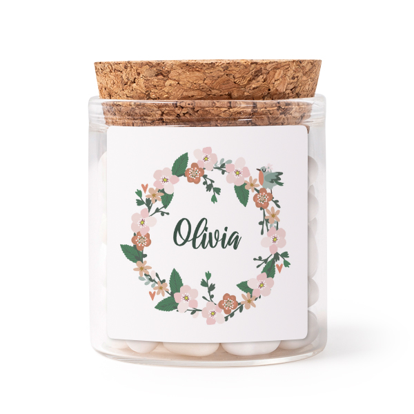 Glasburkar med klistermärken Kvadratisk - 12 st