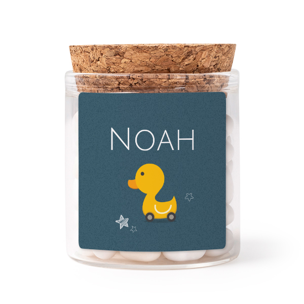 Glasburkar med klistermärken Kvadratisk - 12 st